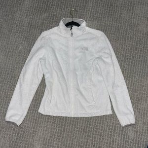 North Face white zip-up jacket